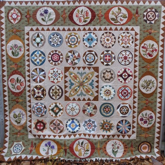 NIP Gardens of a King Traditional Primitives applique quilt pattern & templates - Picture 3 of 13